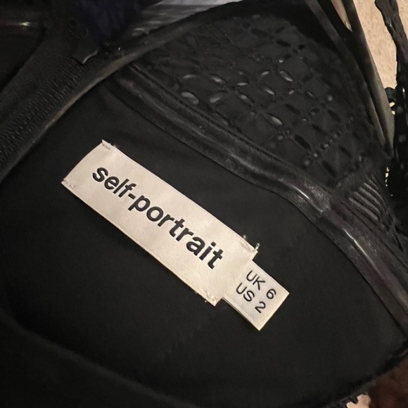 Self-Portrait Black Guipure Lace Midi Dress - Picture 7 of 7